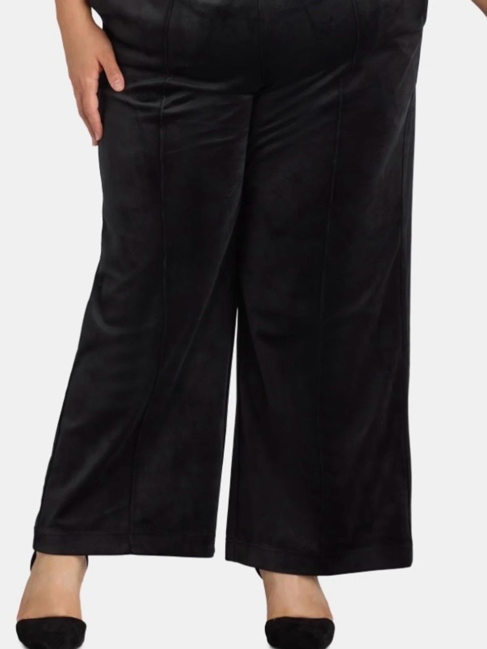 Just My Size Black Women's Velvet wide leg pants